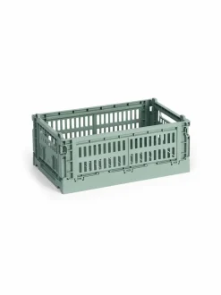 Säilytys<HAY Colour Crate Small -säilytyslaatikko 17 x 26,5 x 10,5 cm SAGE GREEN