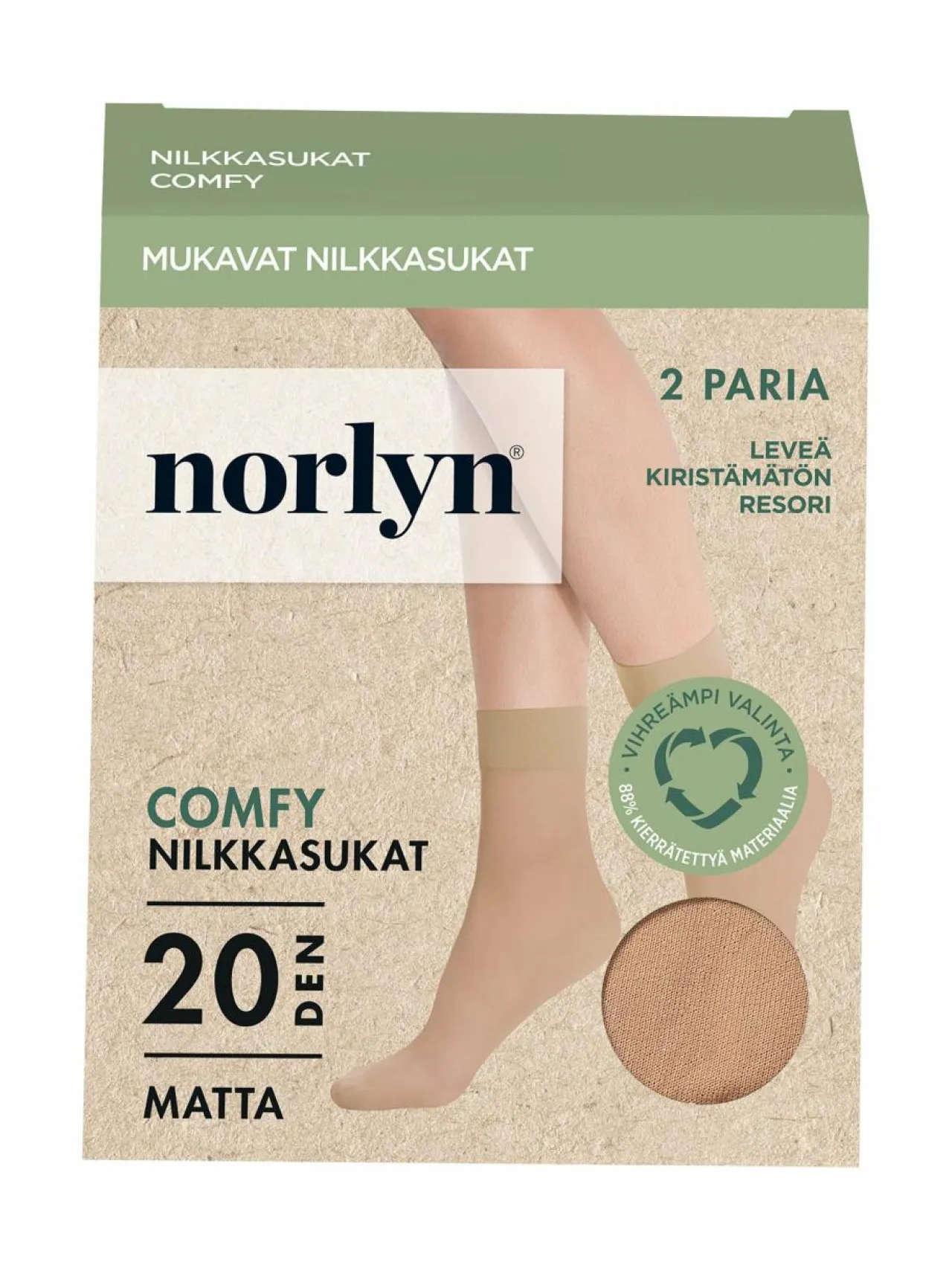 Norlyn Comfy Matt 20 den -nilkkasukat 2-pack^ Sukat & Sukkahousut