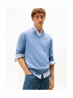 Neuleet<Tommy Hilfiger Cotton Cashmere -neule C2B BRISK BLUE