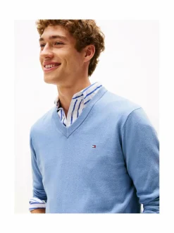 Neuleet<Tommy Hilfiger Cotton Cashmere -neule C2B BRISK BLUE