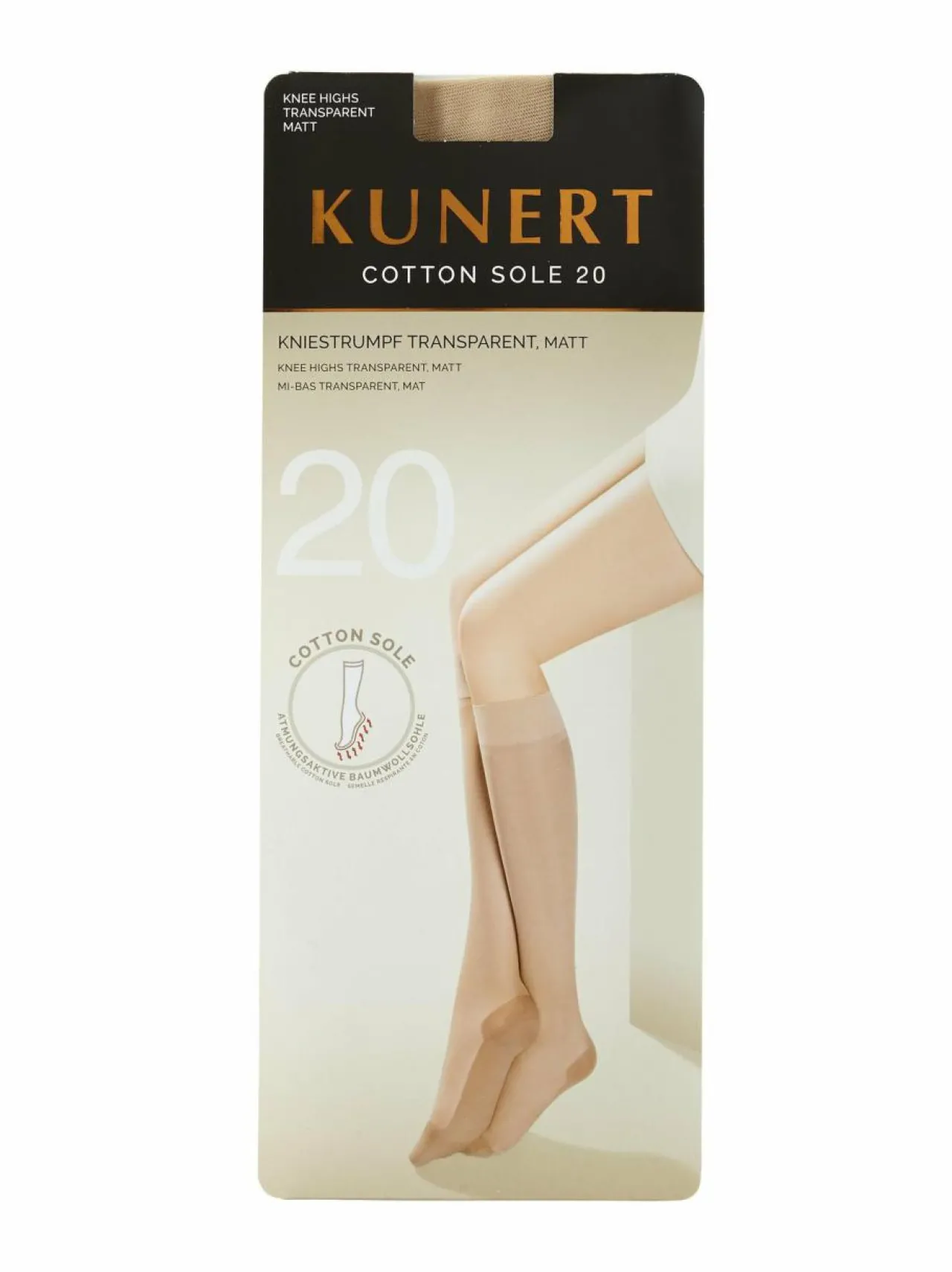 Kunert Cotton Sole - polvisukat 20 den^ Sukat & Sukkahousut