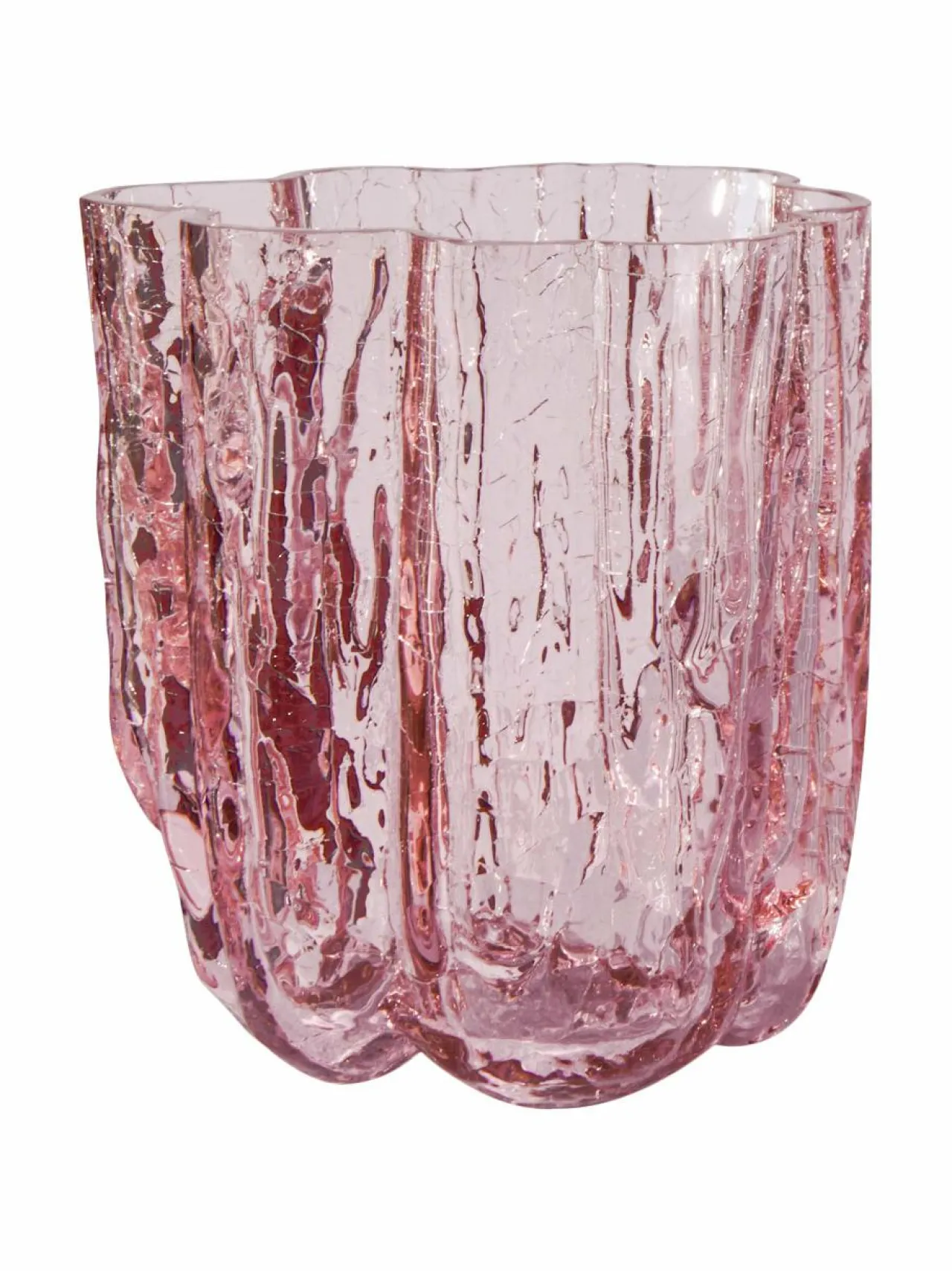 Koriste-Esineet<Kosta Boda Crackle-kristallimaljakko 12,1 cm PINK