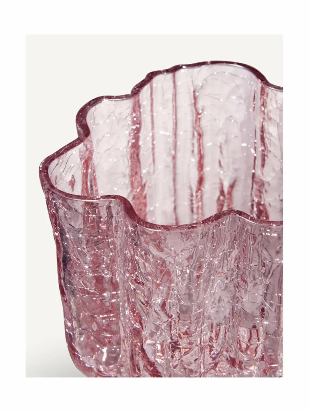 Koriste-Esineet<Kosta Boda Crackle-kristallimaljakko 12,1 cm PINK