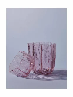 Koriste-Esineet<Kosta Boda Crackle-kristallimaljakko 12,1 cm PINK