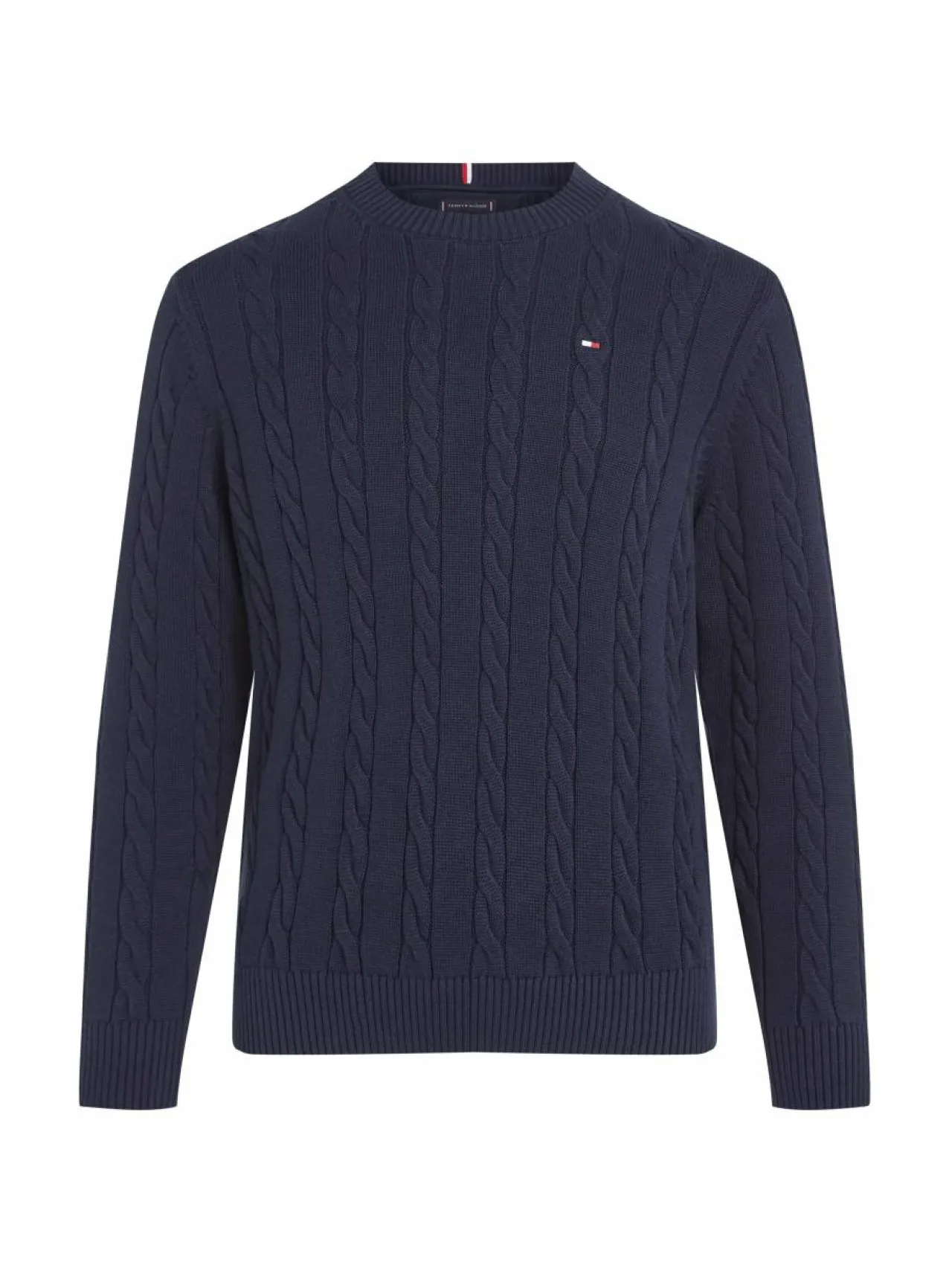 Tommy Hilfiger Crew Neck Cotton Cable Sweater -neule^ Neuleet|Neuleet