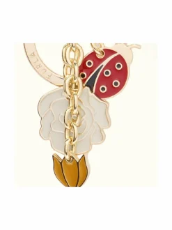 Lompakot & Kotelot<Furla Crystal Ladybird -avaimenperä 4063S PANNA+LACCA+SENAPE
