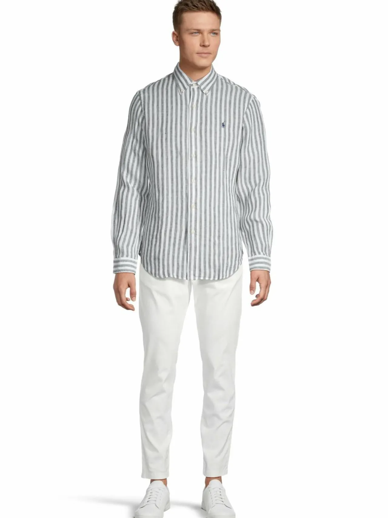 Paidat<Polo Ralph Lauren Cubdppcs-pellavakauluspaita 5138B NEW OLIVE/WHITE