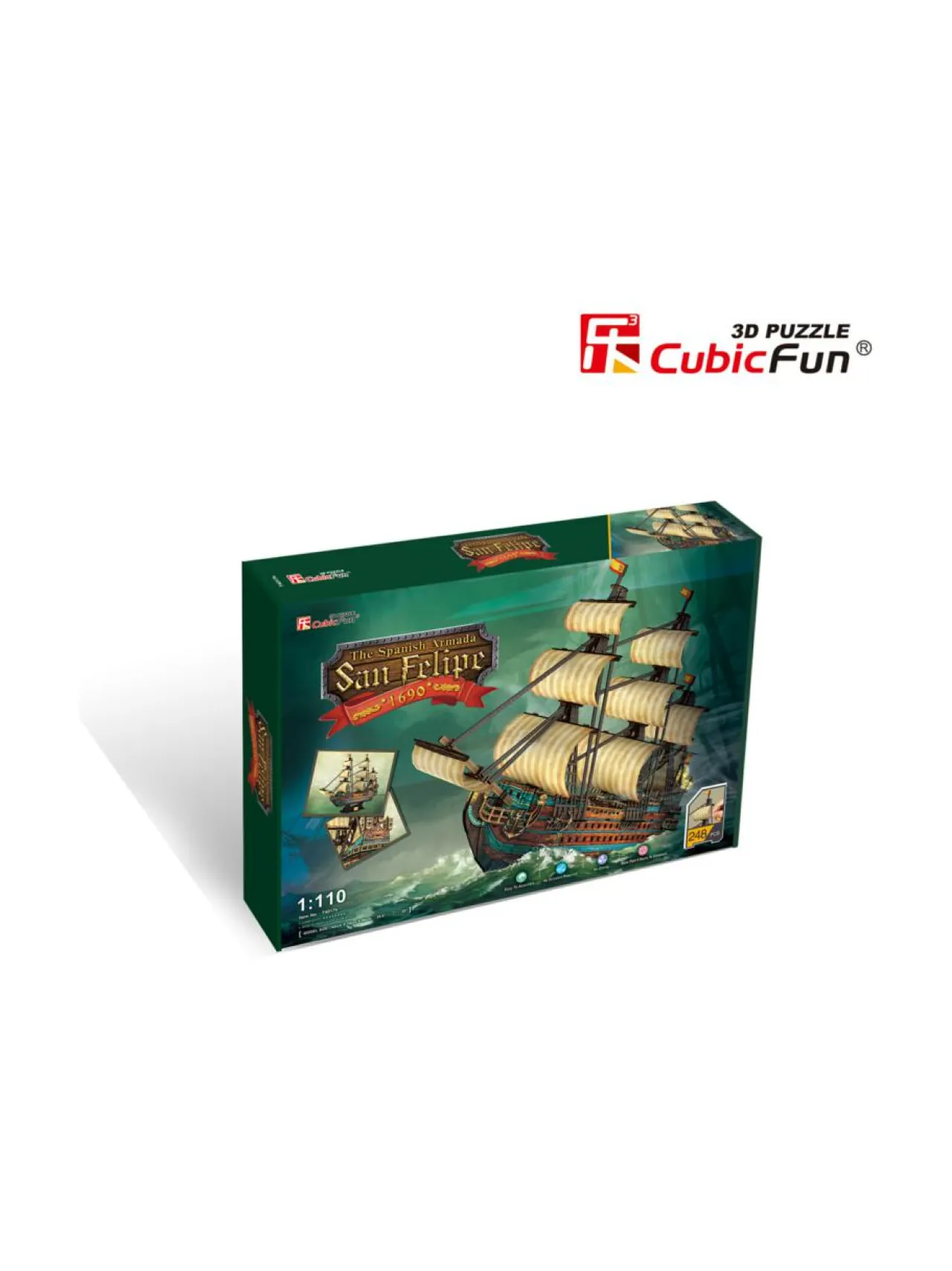 CUBIC FUN CUBICFUN 3D palapeli Espanjan sotalaiva The San Felipe^ Pelit