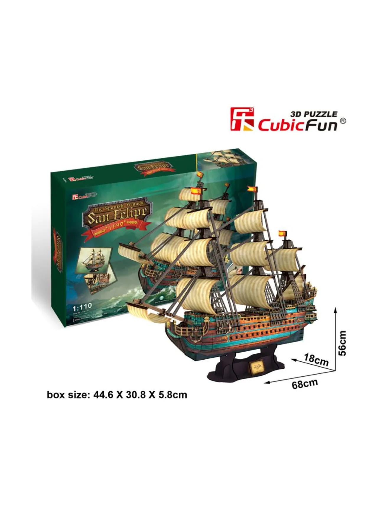 CUBIC FUN CUBICFUN 3D palapeli Espanjan sotalaiva The San Felipe^ Pelit