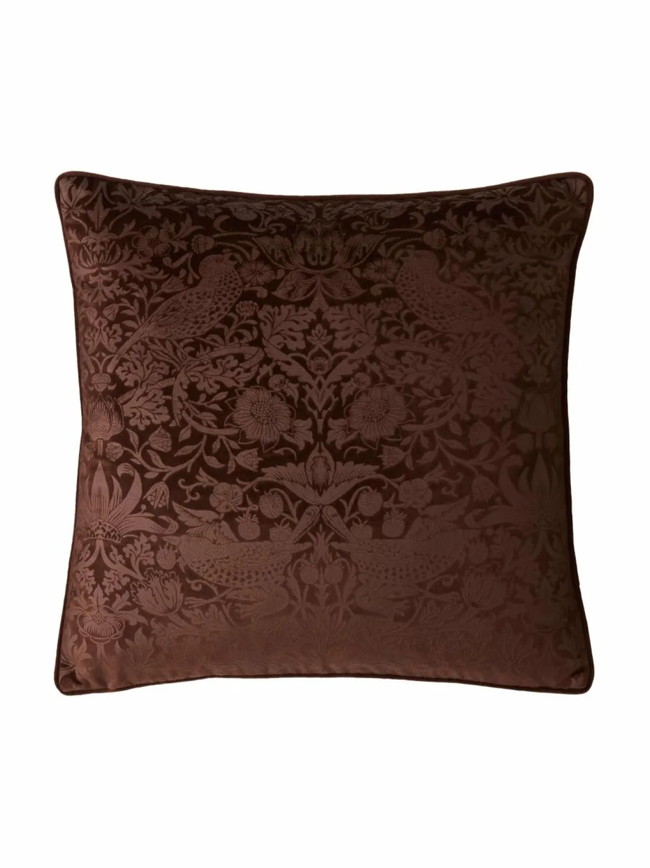 Sisustustyynyt<William Morris At Home Cushion Strawberry Thief Embossed -sisustustyyny 50 x 50 cm 22 EMBOSSED CHOCOLATE