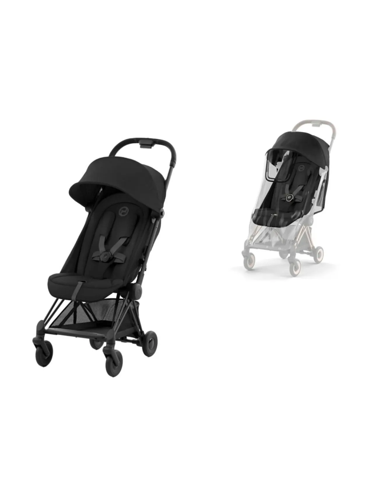 CYBEX Coya matkarattaat ja sadesuoja (Matte Black)^ Lastenvaunut & -Rattaat
