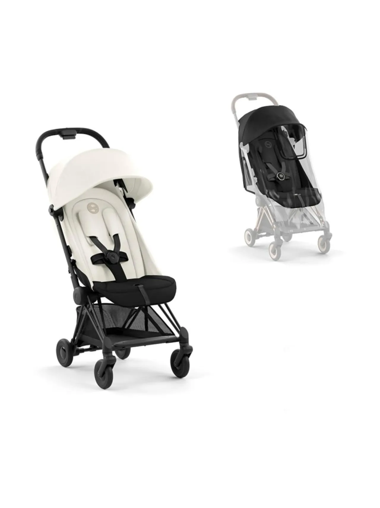 CYBEX Coya matkarattaat ja sadesuoja (Matte Black)^ Lastenvaunut & -Rattaat