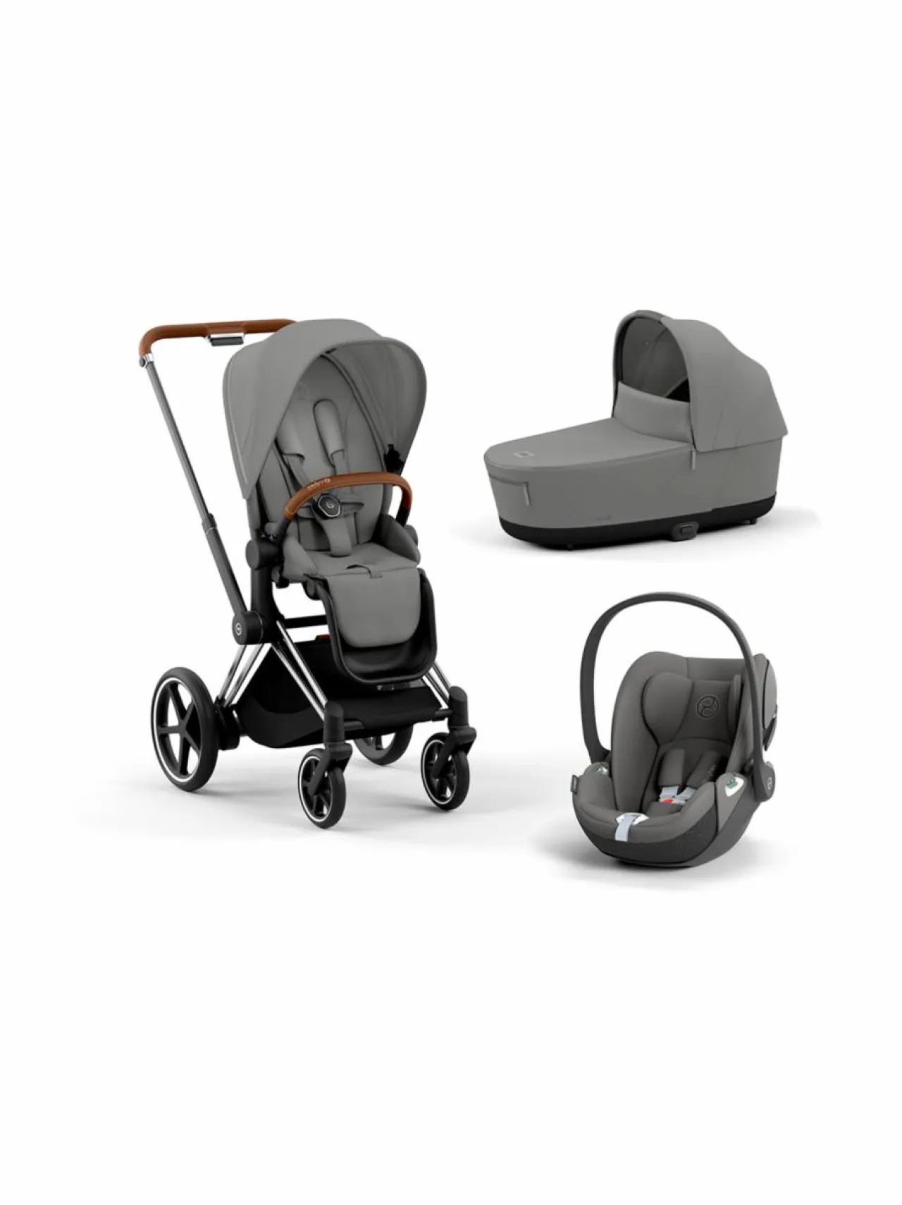 CYBEX ePriam yhdistelmävaunut ja turvakaukalo (Chrome/Brown)^ Lastenvaunut & -Rattaat
