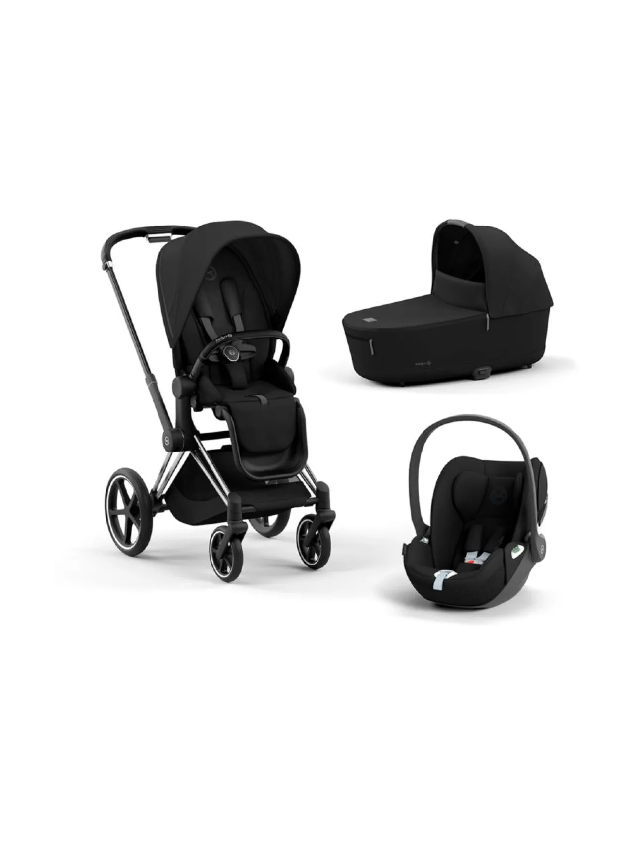 Lastenvaunut & -Rattaat<CYBEX Priam 4 yhdistelmävaunut ja turvakaukalo (Chrome/Black) MIRAGE GREY
