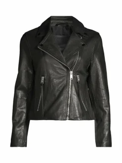 Takit<All Saints Dalby Biker -nahkatakki BLACK