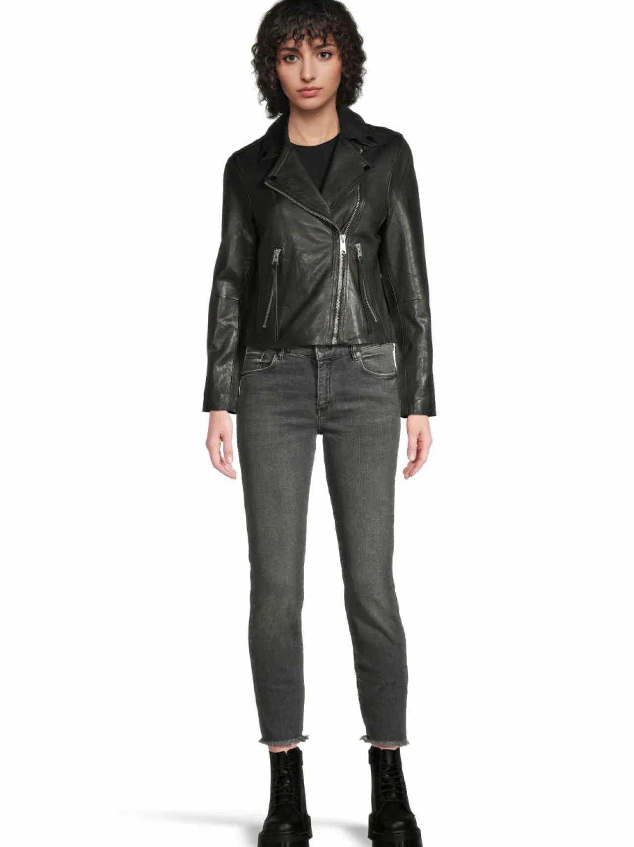 Takit<All Saints Dalby Biker -nahkatakki BLACK