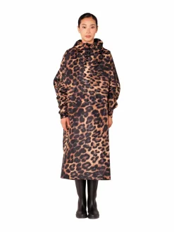 Takit<RAINKISS Dark Leopard -sadeponcho BROWN