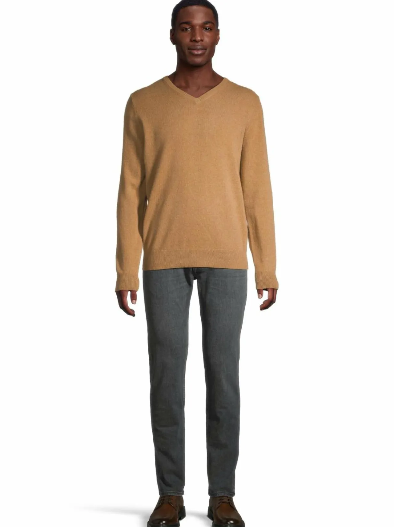 Neuleet<CONSTRUE Dash V-neck -kashmirneule BROWN B