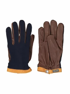 Käsineet<Hestra Deerskin Wool Tricot -nahkakäsineet 280770 NAVY / CHOCOLATE