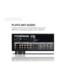 Audio<Denon PMA-600NE integroitu stereovahvistin, hopea