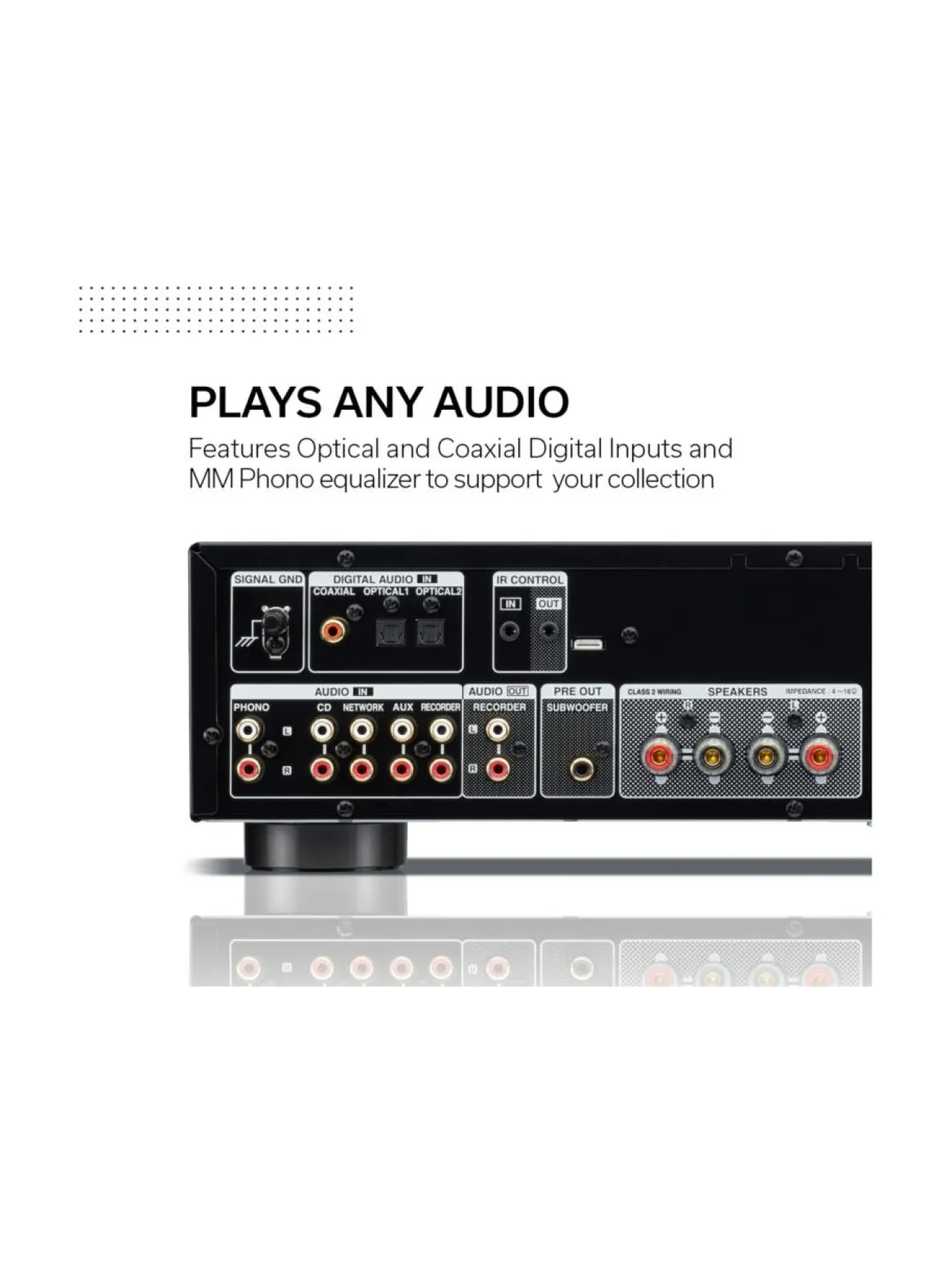 Audio<Denon PMA-600NE integroitu stereovahvistin, hopea
