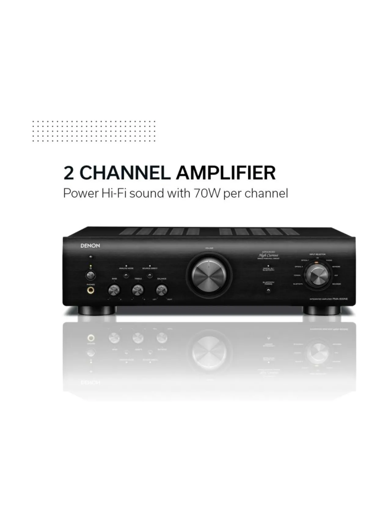 Audio<Denon PMA-600NE integroitu stereovahvistin, hopea