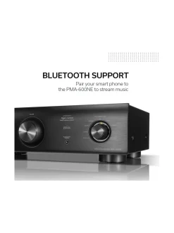 Audio<Denon PMA-600NE integroitu stereovahvistin, hopea