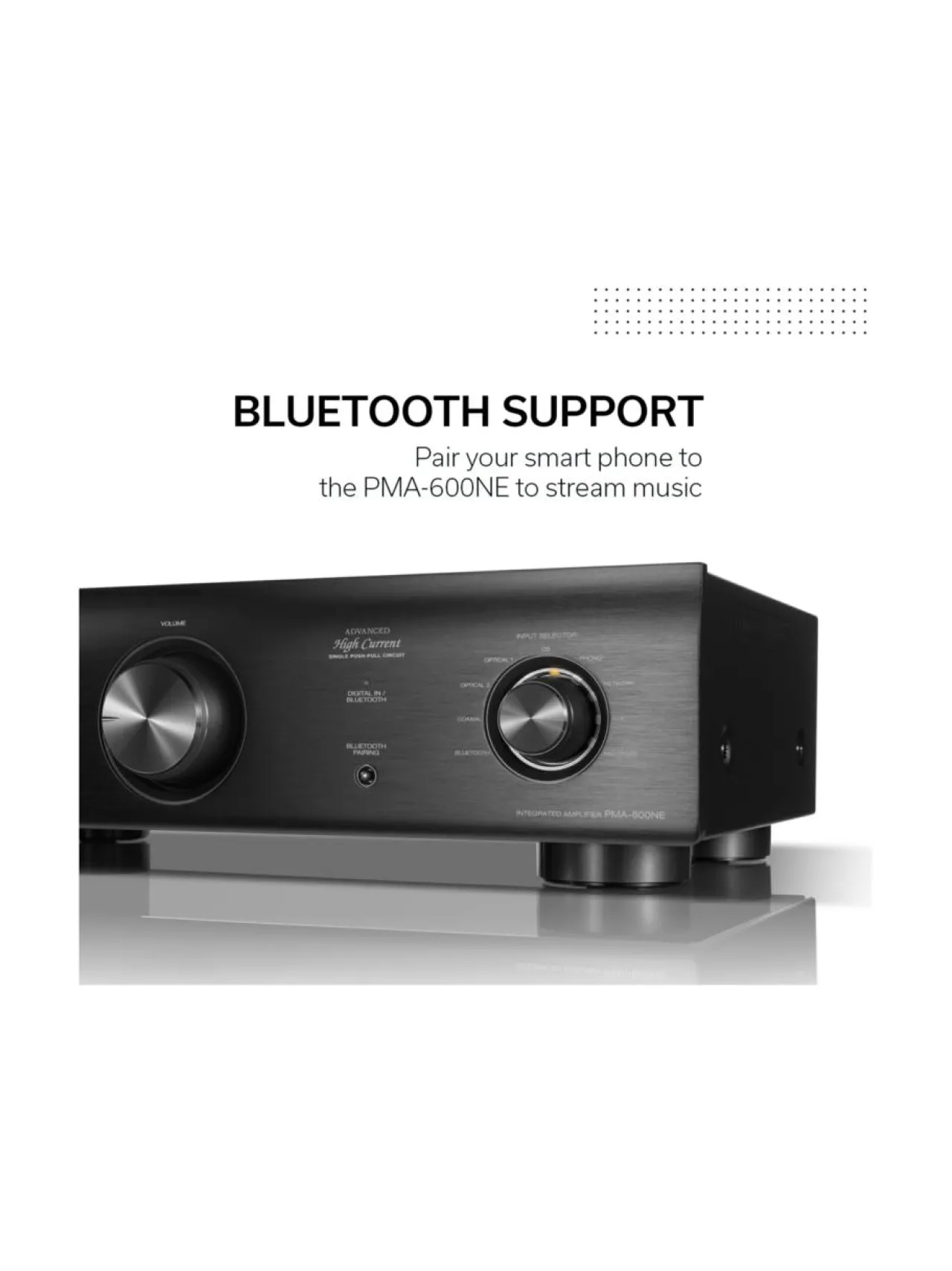 Audio<Denon PMA-600NE integroitu stereovahvistin, hopea
