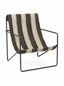 Puutarhakalusteet & Pehmusteet<Ferm Living Desert Lounge -tuoli BLACK/OFF-WHITE/CHOCOLATE