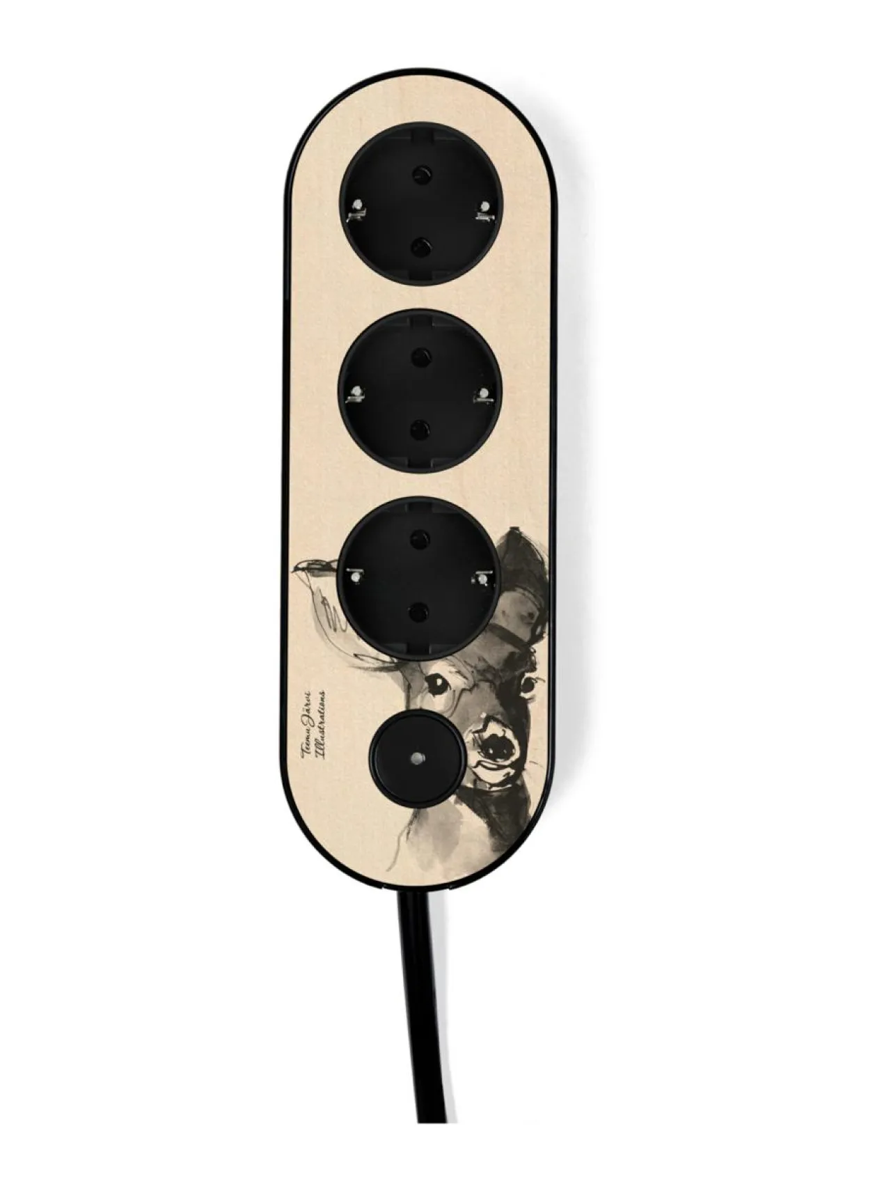 Turvatuotteet<MyNolla Design Jatkojohto, 2m - Teemu Järvi (Hurmaava Peura) BLACK