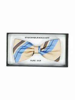 Solmiot & Asusteet<Stockholm Kravatt Digonal Stripe -silkkirusetti M24A LIGHT BEIGE