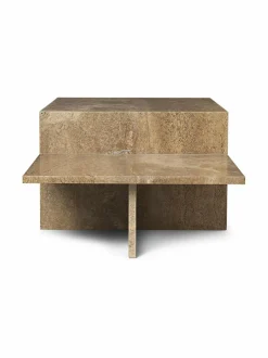 Pöydät<Ferm Living Distinct-kahvipöytä DARK BROWN TRAVERTINE