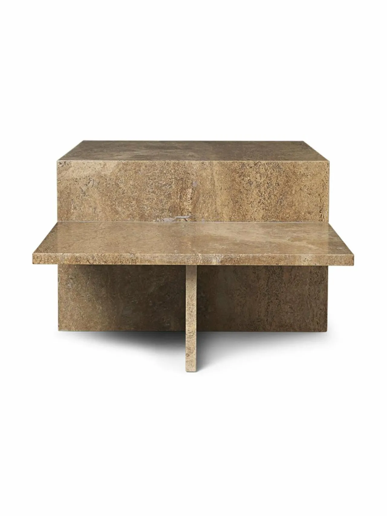 Pöydät<Ferm Living Distinct-kahvipöytä DARK BROWN TRAVERTINE