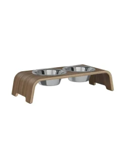 Ruokakupit Ja -Tarvikkeet<dogBar ® Classic korotettu ruokakuppiteline - Pähkinä RUOSTUMATON TERÄS