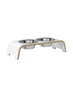 dogBar ® Classic korotettu ruokakuppiteline - Valkoinen^ Ruokakupit Ja -Tarvikkeet