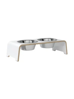 dogBar ® Classic korotettu ruokakuppiteline - Valkoinen^ Ruokakupit Ja -Tarvikkeet