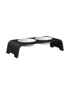 Ruokakupit Ja -Tarvikkeet<dogBar ® Classic korotettu ruokakuppiteline - Tumma tammi POSLIINI