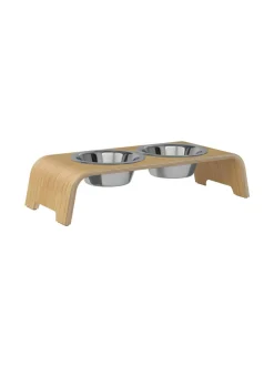 dogBar ® Classic korotettu ruokakuppiteline - Vaalea tammi^ Ruokakupit Ja -Tarvikkeet
