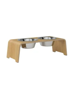 dogBar ® Classic korotettu ruokakuppiteline - Vaalea tammi^ Ruokakupit Ja -Tarvikkeet