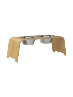 dogBar ® Classic korotettu ruokakuppiteline - Vaalea tammi^ Ruokakupit Ja -Tarvikkeet