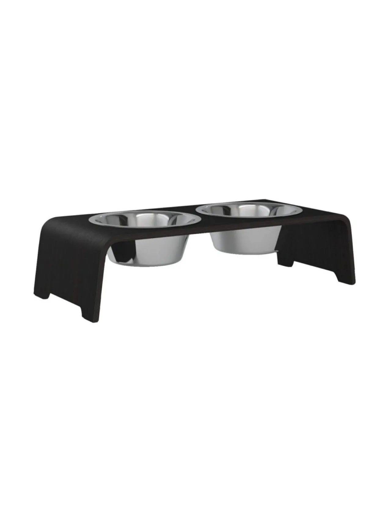Ruokakupit Ja -Tarvikkeet<dogBar ® Classic korotettu ruokakuppiteline - Tumma tammi RUOSTUMATON TERÄS
