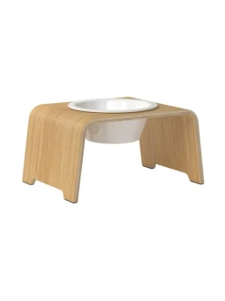 Ruokakupit Ja -Tarvikkeet<dogBar ® Single korotettu ruokakuppi - Vaalea tammi POSLIINI