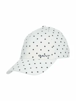 Hatut & Pipot<GANT Dot Print Cotton Twill -lippalakki 113 EGGSHELL