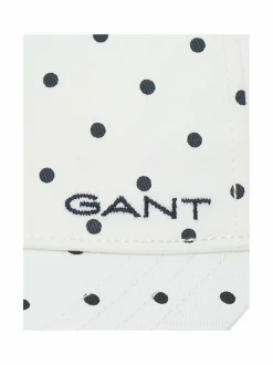 Hatut & Pipot<GANT Dot Print Cotton Twill -lippalakki 113 EGGSHELL