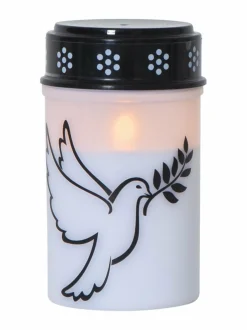 Jouluvalot<Star Trading Dove LED -kynttilä 7,5 x 7,5 x 12,5 cm VALKOINEN