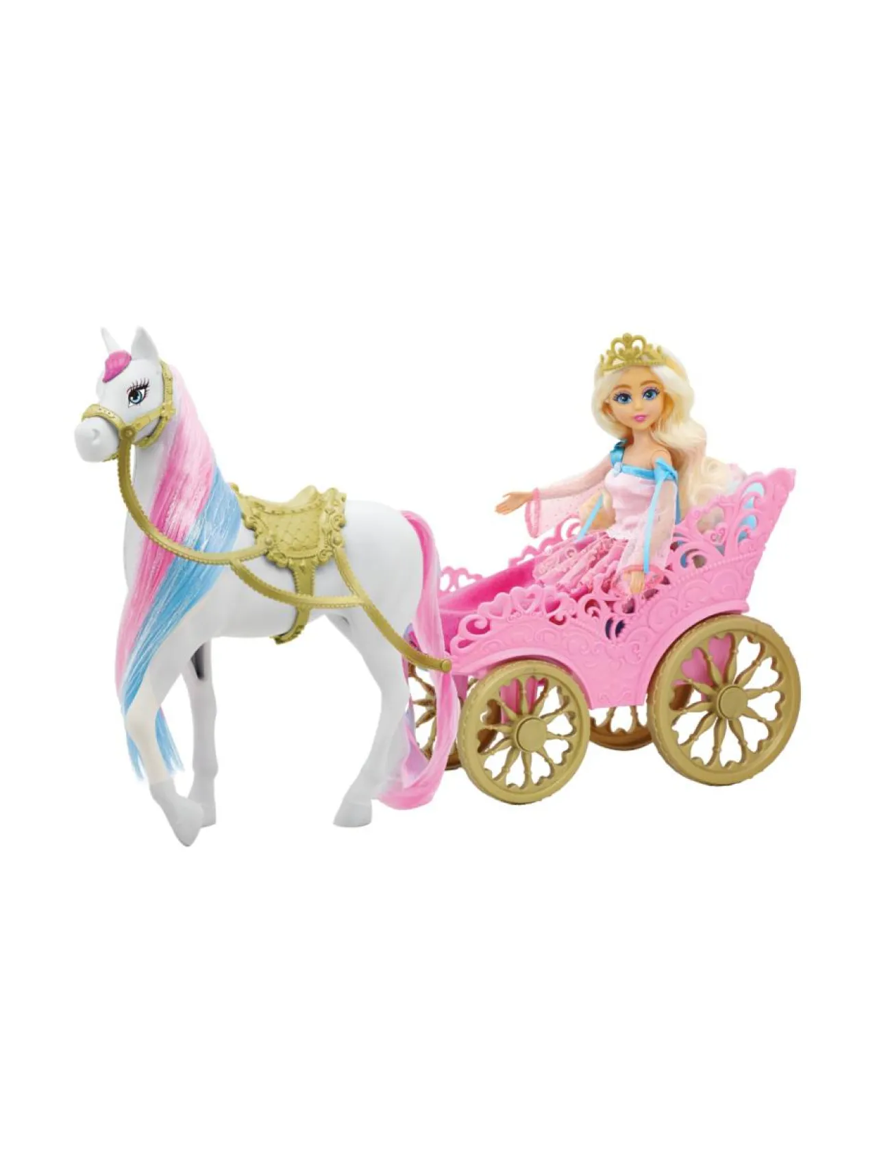 Nuket & Nuken Tarvikkeet<DREAMEEZ Leikkisetti Prinsessa, hevonen ja hevosrattaat