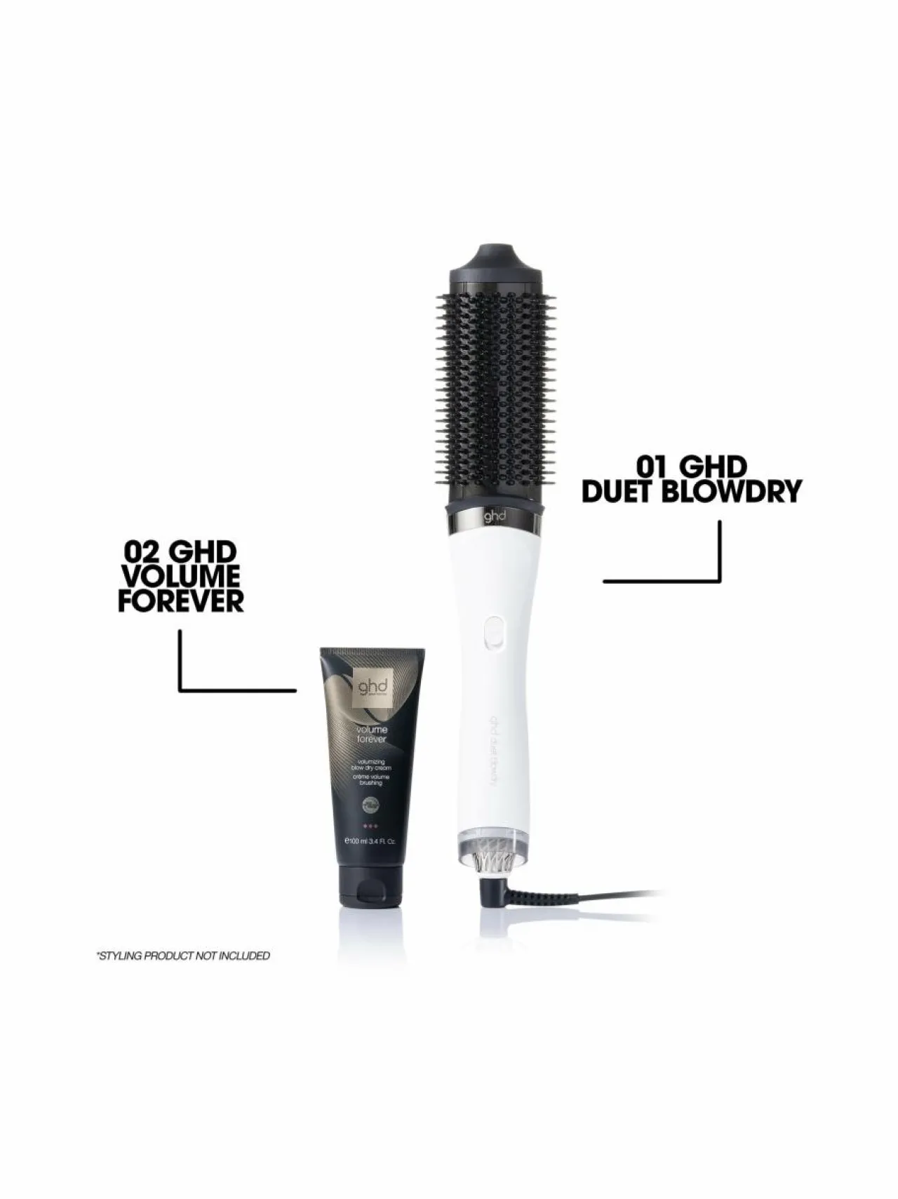 Hiustenhoitolaitteet|Hiustenhoito<GHD Duet Blowdry 2-in-1-hiustenkuivaajaharja WHITE
