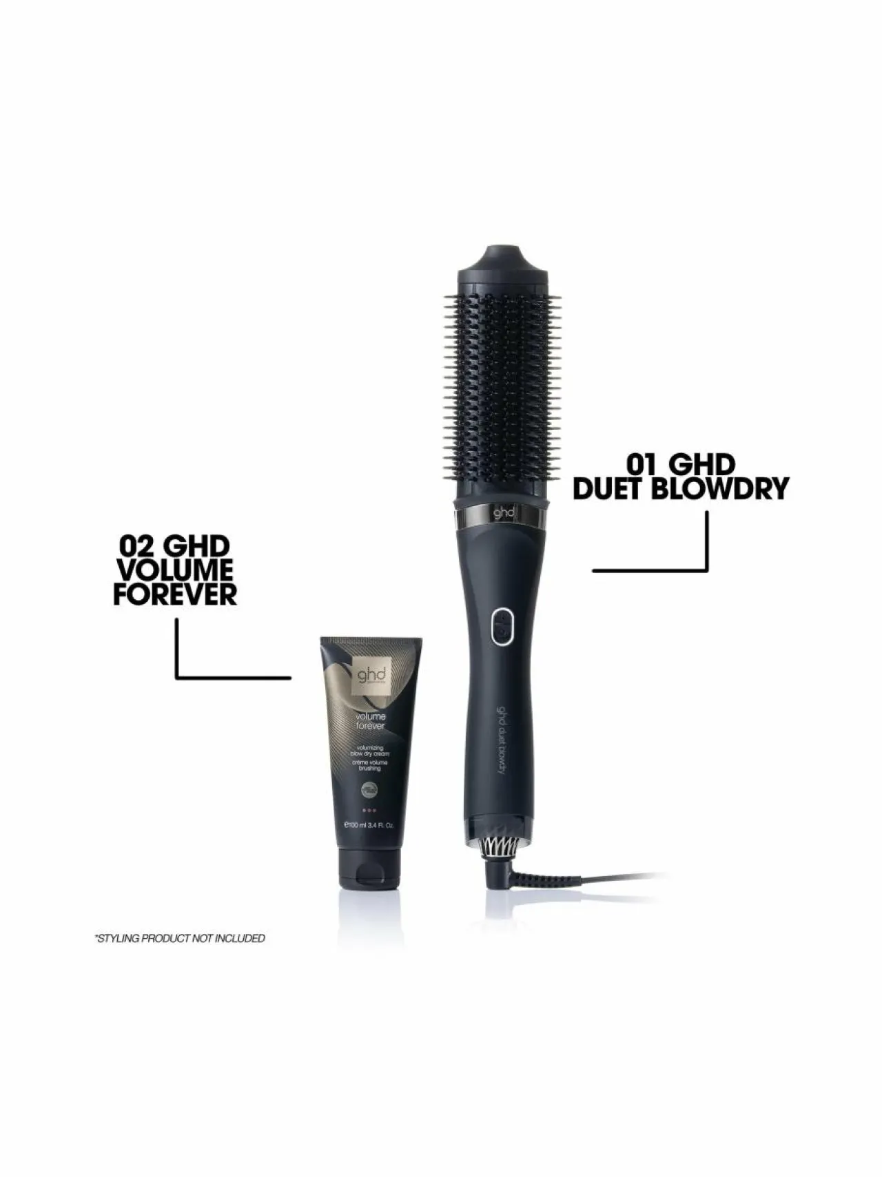 Hiustenhoitolaitteet|Hiustenhoito<GHD Duet Blowdry 2-in-1-hiustenkuivaajaharja BLACK