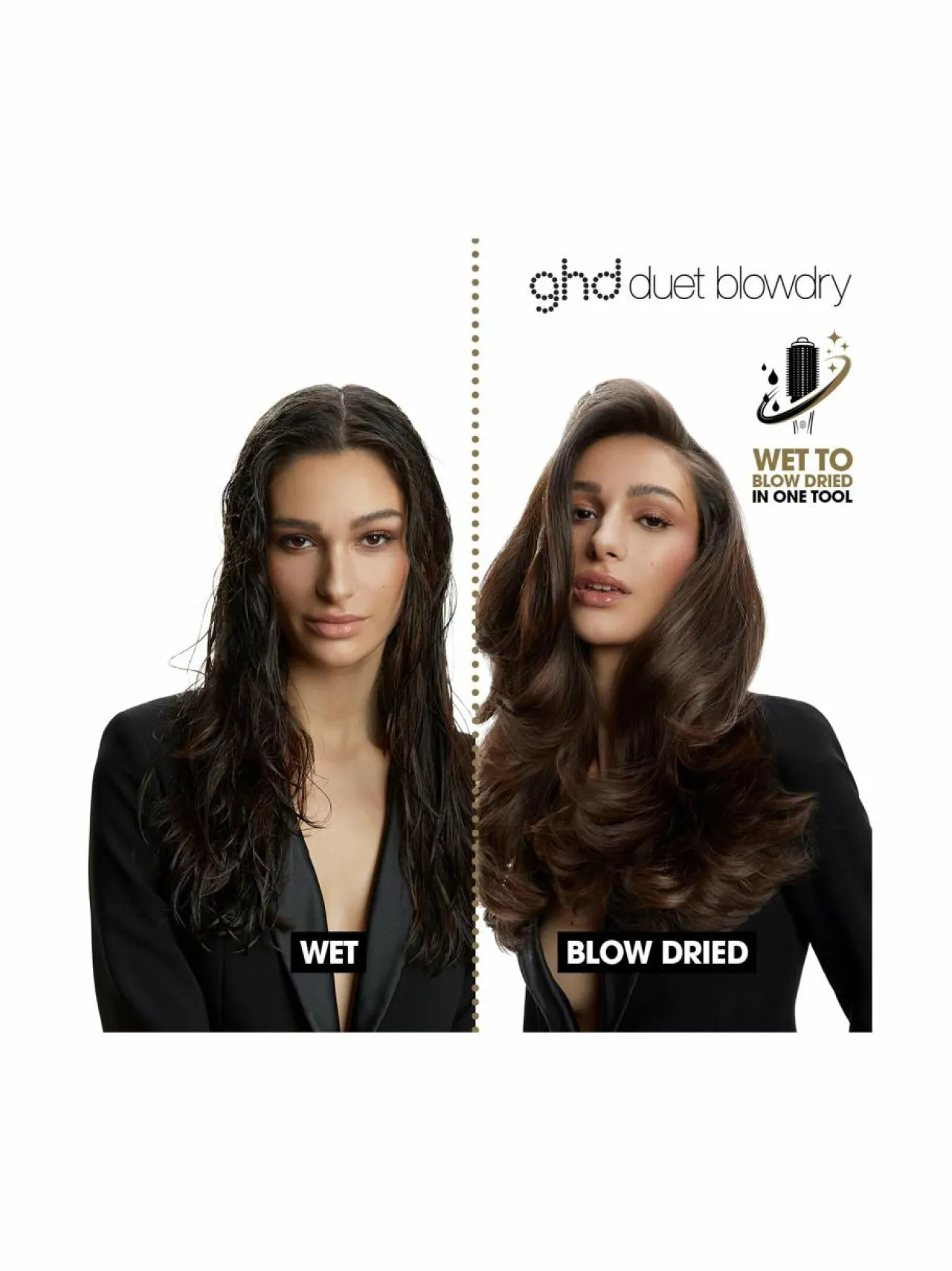 Hiustenhoitolaitteet|Hiustenhoito<GHD Duet Blowdry 2-in-1-hiustenkuivaajaharja BLACK