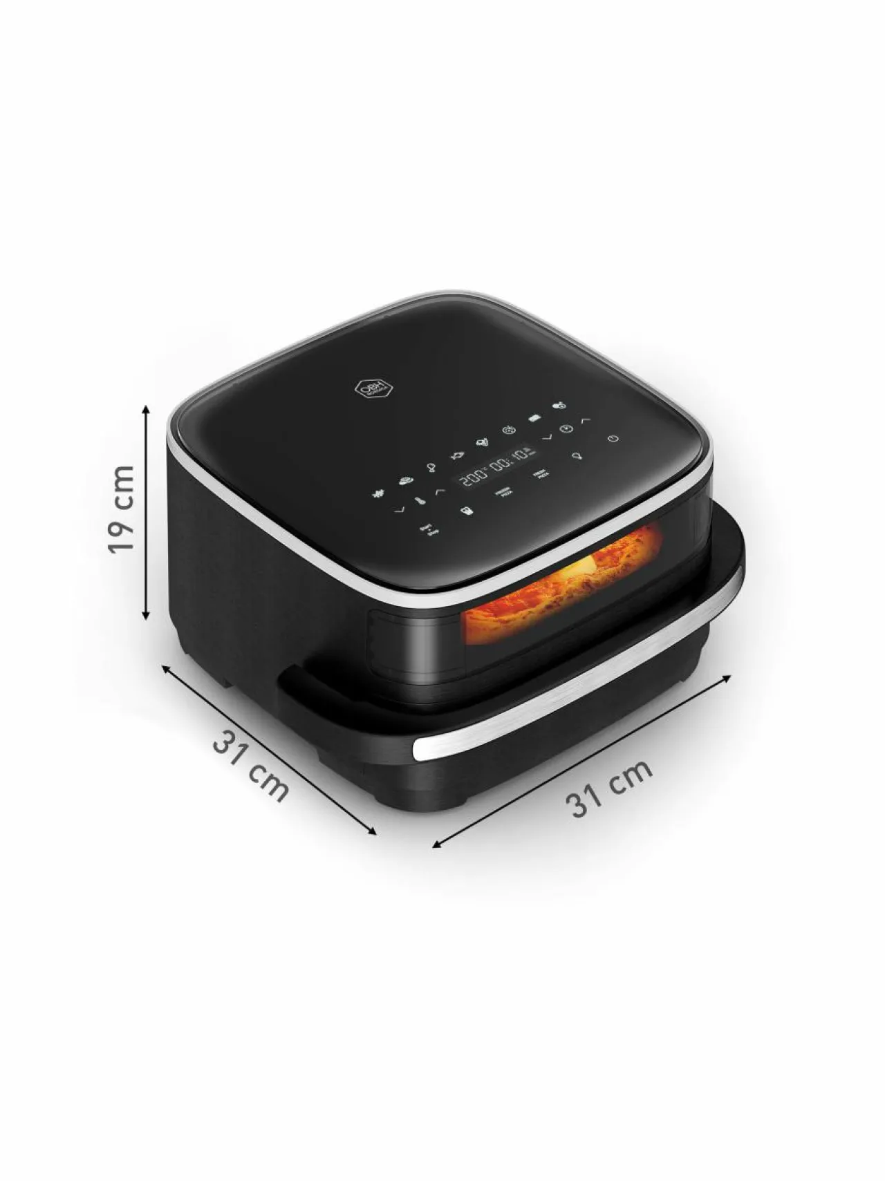 Muut Keittiölaitteet<Obh Nordica Easy Fry XL Surface Air Fryer -kiertoilmakypsennin, 1kg BLACK